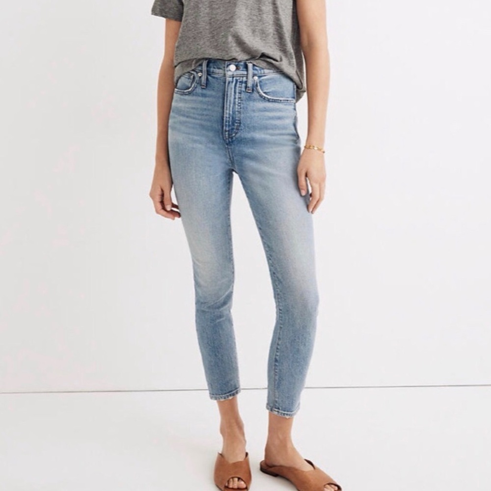 Madewell 11" High-Rise Skinny‎ Crop Jeans in Gleeson Wash 28”